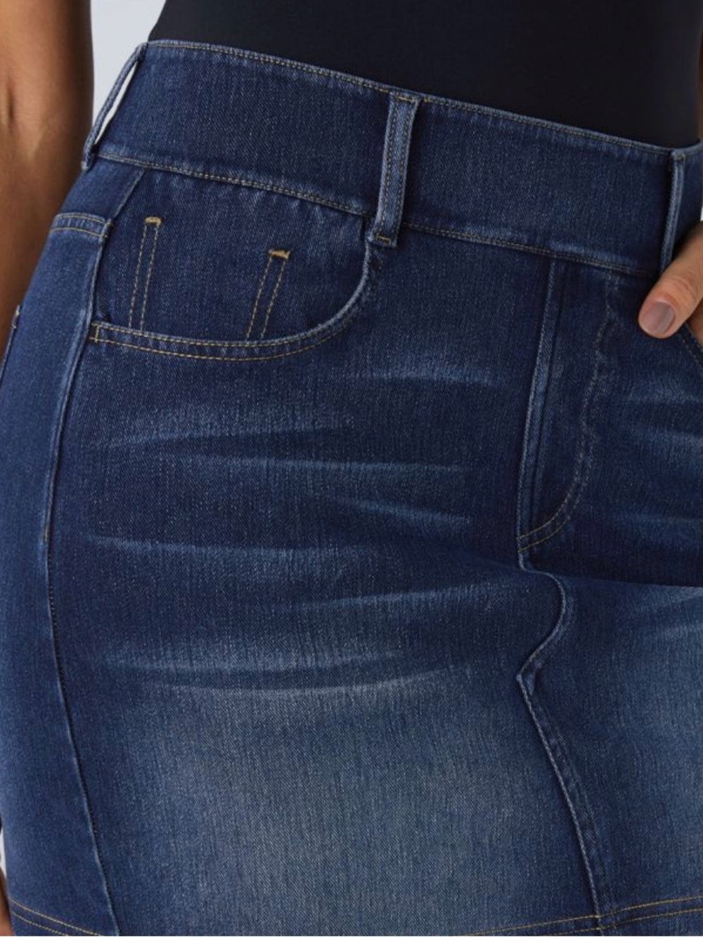 HALARA Dark Blue Denim Mini Skirt - Picture 5 of 8